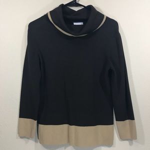 LOFT Brown turtleneck ColorBlock l. Sleeve Sweater